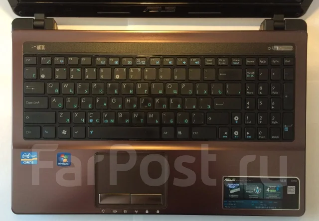 Asus K53E. 2,3����, ��� 4 ��, ���� 320���, WiFi: 1, Bluetooth: 1, ����������� �� 4��. ����