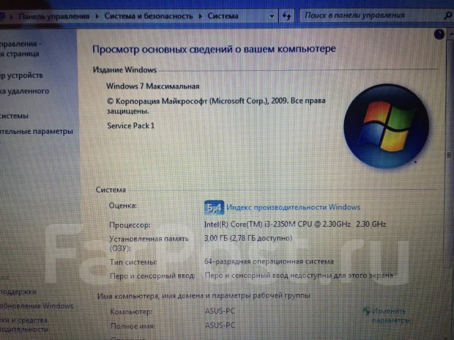Asus K53SD. 2,3����, ��� 3072 ��, ���� 320���, WiFi: 1, Bluetooth: 1, ����������� �� 4��. ����