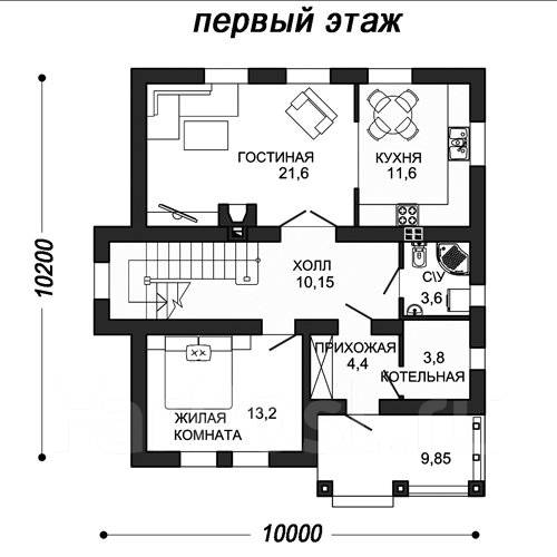 Проект дома 2 этажа 4 спальни 2 санузла