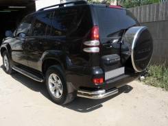 Уголки заднего бампера двойные в Новосибирске Силовые бампера. Toyota Land Cruiser Prado, GRJ120, GRJ120W, KDJ120, KDJ120W, KZJ120, LJ120, RZJ120, RZJ120W, TRJ120, TRJ120W, VZJ120, VZJ120W. Под за...