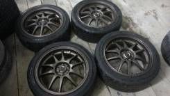 Красивый комплект колес р17 с резиной Bridgestone 215/45. 7.0x17 5x100.00 ET42 ЦО 73,0 мм.
