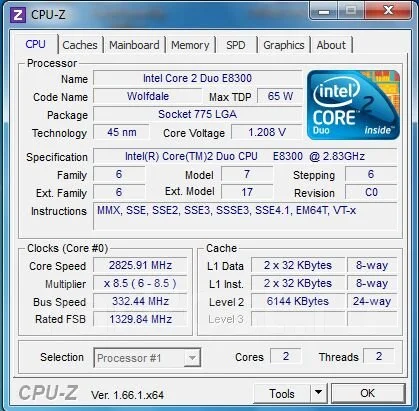 Intel Core 2 Duo E8300 ����