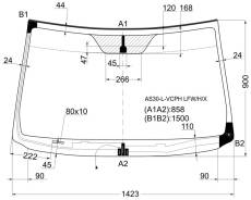 Стекло лобовое. Toyota RAV4, GSA33, ALA30, ACA30, ACA31, ACA33 Двигатели: 2GRFE, 2AZFE, 1AZFE, 2ADFHV, 2ADFTV