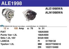 Генератор. Fiat: Stilo, Doblo, Linea, Bravo, Siena, 500L, Grande Punto Двигатели: 198, A4, 000, 843, A1