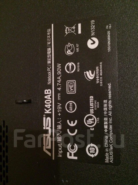Asus K40AB. 2,2����, ��� 3072 ��, ���� 250���, WiFi: 1 ����