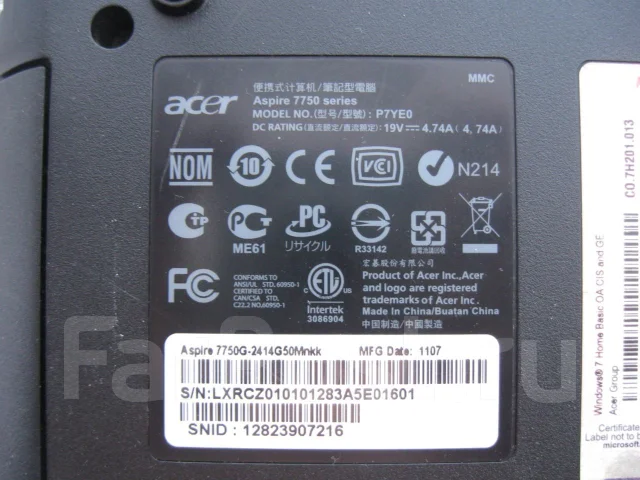 Acer Aspire 7750G-2414G50Mikk ����