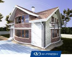 M-fresh Radius (Готовый проект дома с закруглённой стеной! ). 300-400 кв. м., 2 этажа, 7 комнат, комбинированный