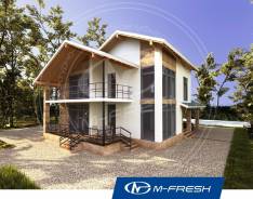 M-fresh Absolute (Терраса с козырьком, витражи в доме). 100-200 кв. м., 2 этажа, 4 комнаты, комбинированный