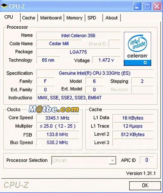 Intel Celeron D 356 ����