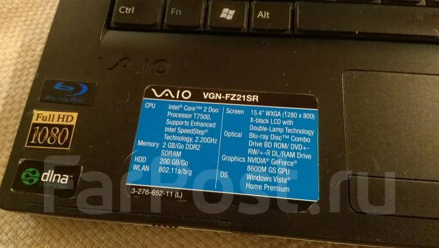 Sony VAIO VGN. 2����, ��� 4 ��, ���� 200���, WiFi: 1, Bluetooth: 1, ����������� �� 2��. ����