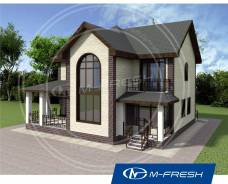 M-fresh Fazenda-зеркальный (Готовый проект дома с солнечным эркером! ). 200-300 кв. м., 2 этажа, 5 комнат, бетон