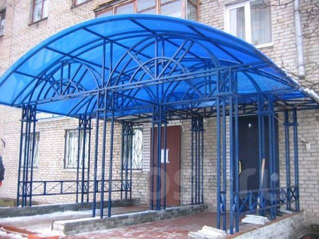 Козырьки, беседки, навесы, теплицы из поликарбоната. Заборы, ворота ...