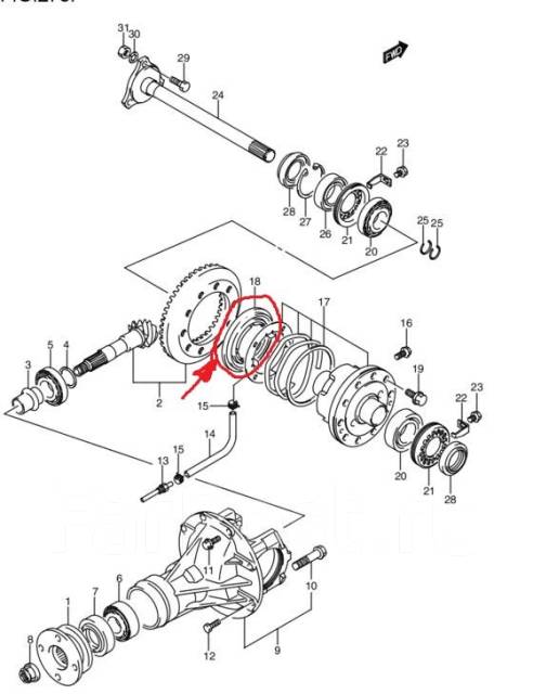 Схема передней ступицы сузуки эскудо
