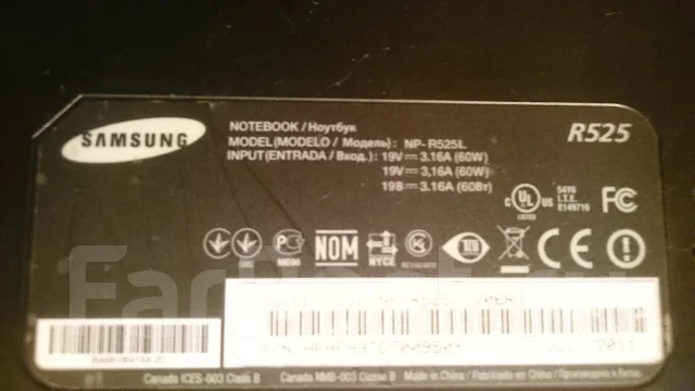 Samsung R525. 2����, ��� 3072 ��, ���� 160���, WiFi: 1, Bluetooth: 1 ����