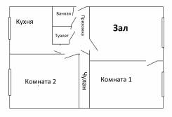 3-комнатная, улица Маслакова 7. между площадью и заводом Звезда, частное лицо, 58 кв. м. План квартиры