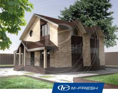 M-fresh Original-зеркальный (Дом с круглым окном или треугольным). 100-200 кв. м., 2 этажа, 3 комнаты, каркас