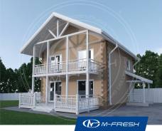 M-fresh Panama-зеркальный (Готовый проект дома из теплоблоков). 100-200 кв. м., 2 этажа, 3 комнаты, бетон