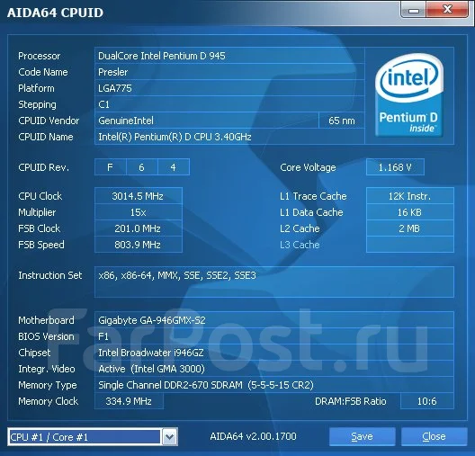 Intel Pentium D 945 ����