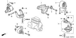 Подушка двигателя. Honda: Civic Hybrid, Civic Ferio, Civic, Edix, Stream, FR-V Двигатели: LDA1, D17A2, D17A8, D17Z1, D14Z6, D15Y3, EN2, D16W8, PSGD53...