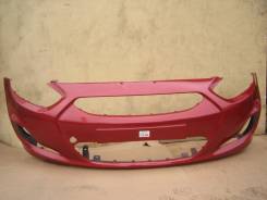 Hyundai Solaris 10-14 Бампер передний окрашенный гранат (865114L000). Hyundai Accent Hyundai Solaris, RB Двигатели: G4FA, G4FC. Под заказ
