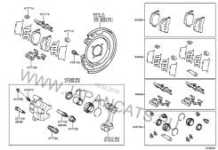 Суппорт тормозной. Toyota Highlander, MCU20, ACU20 Toyota Kluger V, MCU20, ACU20 Toyota Camry, MCV30, ACV31, ACV30 Lexus ES330, MCV30, MCV31 Lexus ES3...