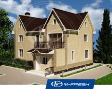 M-fresh Ideal (Проект двухэтажного дома с фронтонами). 200-300 кв. м., 2 этажа, 4 комнаты, бетон
