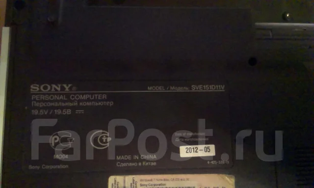 Sony VAIO SVE151D11V. 15.6", WiFi: 1 ����