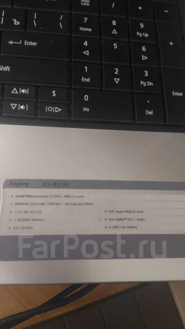 Acer Aspire E1-531G. 15.6", 2,2����, ��� 3072 ��, ���� 316���, WiFi: 1, Bluetooth: 1, ����������� �� 6��. ����