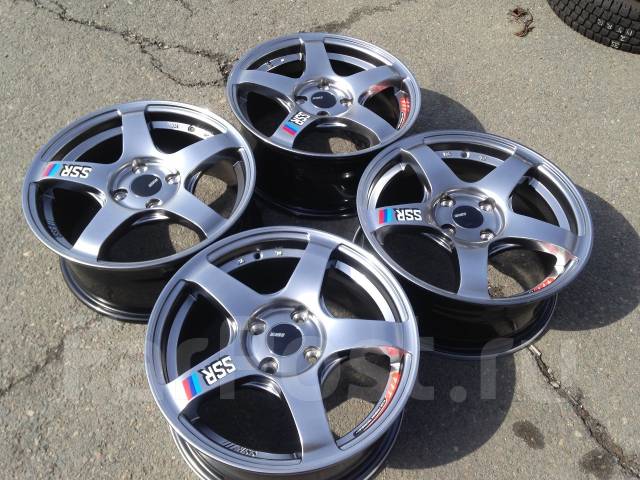 Модные литые диски SSR в темном хроме 15 4*100 Новые, 15", 1 шт, 4x100 ...