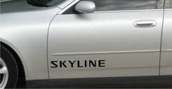 Наклейка Skyline 2шт на дверь. Бесплатная отправка по РФ. Nissan Skyline