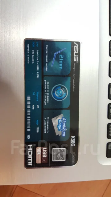 Asus K56C. 15", ��� 6 ��, WiFi: 1. ��� ����� �� ������ ����