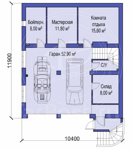 Проект мастерской с комнатой отдыха