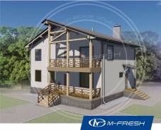 M-fresh Mister Robert-зеркальный (Строительный проект дома с балконом). 200-300 кв. м., 2 этажа, 5 комнат, дерево