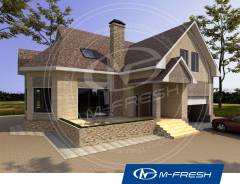 M-fresh Forest action (Готовый проект дома с террасой и гаражом). 200-300 кв. м., 1 этаж, 5 комнат, бетон