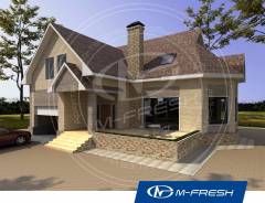 M-fresh Forest action-зеркальный (Проект дома из газобетона с эркером). 200-300 кв. м., 1 этаж, 5 комнат, бетон