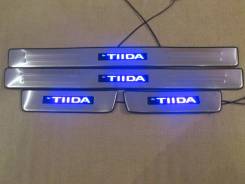 Накладка на порог. Nissan Tiida, C11, JC11, NC11, SC11 Двигатели: HR15DE, HR16DE, MR18DE
