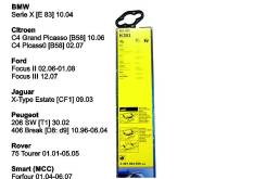 Дворник. Rover 75 Citroen C4 Picasso, UD Citroen C4 Ford Focus Mazda Mazda3, BK Fiat Scudo Renault Laguna, KT0, KT1 Renault Megane, DA, DZ, DZ03, DZ0G...