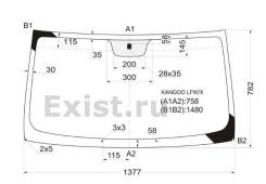 Стекло лобовое. Renault Kangoo Двигатели: K9K, E7J, D4F, D4D, K4M, D7F, D7D, K7J, F9Q, K7M, F8Q