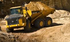 John Deere. Карьерный самосвал (грузовик) с шарнирно-сочлененной рамой, 2 500 куб. см., 37 266 кг.