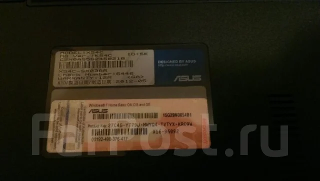 Asus X54C. 15.6", 2����, ��� 2048 ��, ���� 320���, WiFi: 1, Bluetooth: 1, ����������� �� 4��. ����