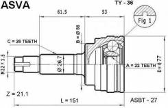 Шрус подвески. Toyota Tercel, EL30, EL41, EL40, EL51, EL50, NL40, NL30, NL50 Toyota Corsa, EL51, EL41, EL30, NL30, NL40, NL50 Toyota Cynos, EL52 Toyot...