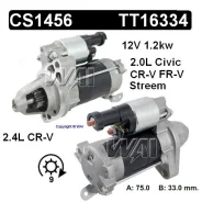������� Honda CS1456 12V 1.2KW 9T Denso 2.0L Civic CR-V 2.4 228000-9871, 228000-9872, 31200-PNE-G01, 31200-RBA-003, 31200-RAD-003 ����