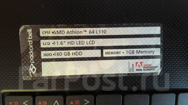 Packard Bell Dot m/a. 11.6", 1 200����, ��� 1024 ��, ���� 160���, WiFi: 1, ����������� �� 1��. ����