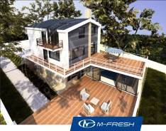 M-fresh Luxury gold (Проект дома на склоне с цоколем). 300-400 кв. м., 2 этажа, 8 комнат, бетон