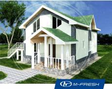 M-fresh Beautiful life (Проект дома с летней мансардой! ). 100-200 кв. м., 1 этаж, 4 комнаты, бетон