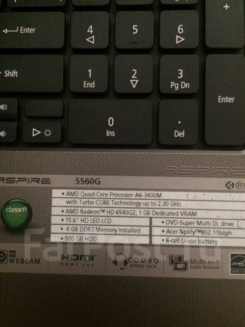 Acer aspire 5560g нет изображения