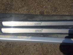 Накладка на порог. Subaru Impreza WRX STI, GRB, GRF, GVB