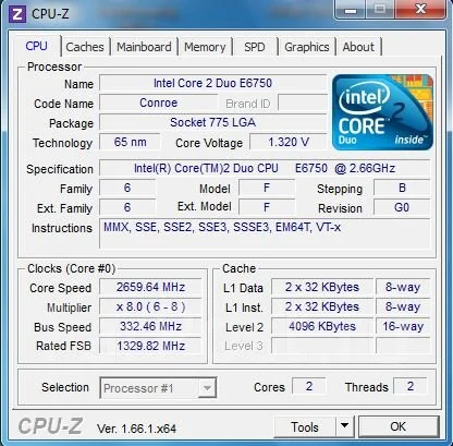 Intel Core 2 Duo E6750 ����