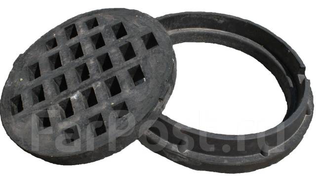 Люк канализационный дождеприемник полимерно-песчаный круглый 25 тонн ...