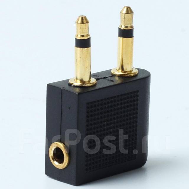 Переходник для наушников в самолет (Стерео на двойной моно-джек 3.5mm ...